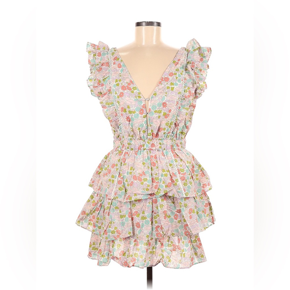 LOVE THE LABEL - NEW floral mini plunge dress with ruffles!
